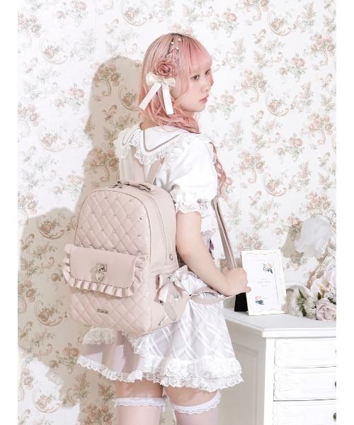 NOEMIE(ノエミー)の「キルティングA4リュック(バックパック/リュック・レディース・ピンク/ブラック・ONE SIZE)」の8枚目の写真