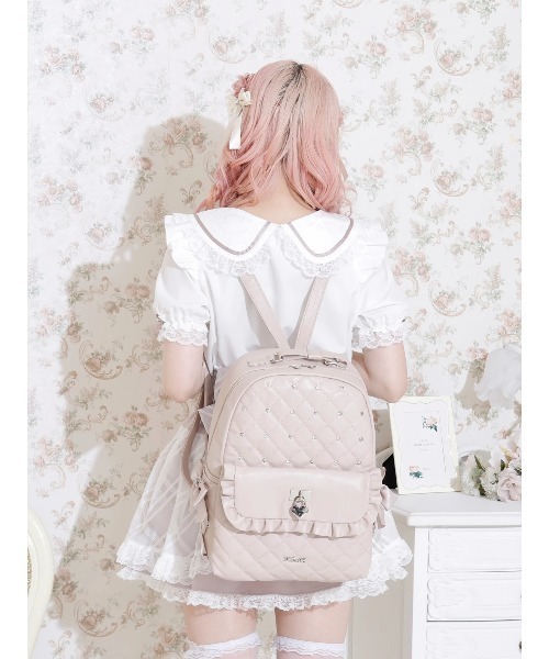 NOEMIE(ノエミー)の「キルティングA4リュック(バックパック/リュック・レディース・ピンク/ブラック・ONE SIZE)」の7枚目の写真