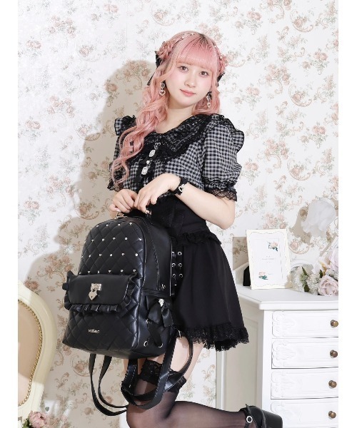 NOEMIE(ノエミー)の「キルティングA4リュック(バックパック/リュック・レディース・ピンク/ブラック・ONE SIZE)」の6枚目の写真