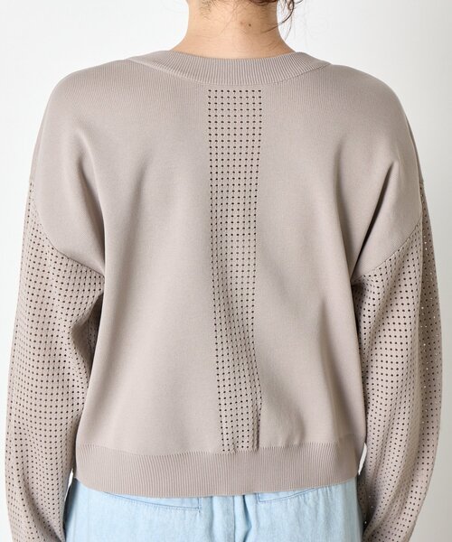 Jena espace merveilleux（ジェナ　エスパスメルヴェイユ）の「【前後2WAY仕様／ロングシーズン着れる！】ビハイ袖メッシュ2WAYカーディガン（カーディガン/ボレロ・レディース・ブラック/グレー/グリーン/パープル・FREE）」の8枚目の写真