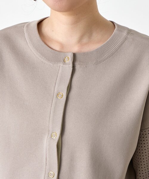 Jena espace merveilleux（ジェナ　エスパスメルヴェイユ）の「【前後2WAY仕様／ロングシーズン着れる！】ビハイ袖メッシュ2WAYカーディガン（カーディガン/ボレロ・レディース・ブラック/グレー/グリーン/パープル・FREE）」の10枚目の写真