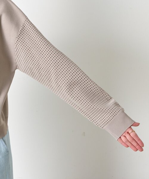 Jena espace merveilleux（ジェナ　エスパスメルヴェイユ）の「【前後2WAY仕様／ロングシーズン着れる！】ビハイ袖メッシュ2WAYカーディガン（カーディガン/ボレロ・レディース・ブラック/グレー/グリーン/パープル・FREE）」の11枚目の写真