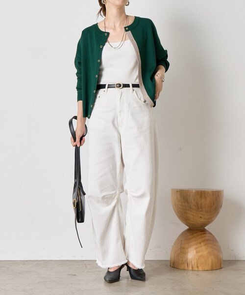 Jena espace merveilleux（ジェナ　エスパスメルヴェイユ）の「【前後2WAY仕様／ロングシーズン着れる！】ビハイ袖メッシュ2WAYカーディガン（カーディガン/ボレロ・レディース・ブラック/グレー/グリーン/パープル・FREE）」の14枚目の写真