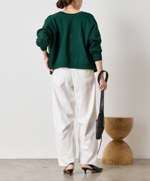 Jena espace merveilleux（ジェナ　エスパスメルヴェイユ）の「【前後2WAY仕様／ロングシーズン着れる！】ビハイ袖メッシュ2WAYカーディガン（カーディガン/ボレロ・レディース・ブラック/グレー/グリーン/パープル・FREE）」の17枚目の写真