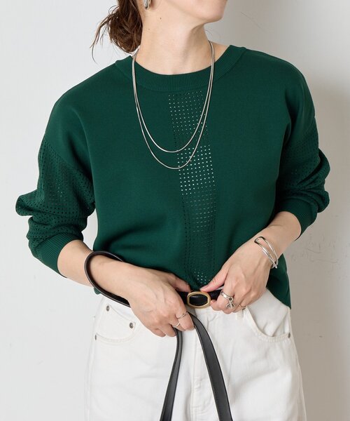 Jena espace merveilleux（ジェナ　エスパスメルヴェイユ）の「【前後2WAY仕様／ロングシーズン着れる！】ビハイ袖メッシュ2WAYカーディガン（カーディガン/ボレロ・レディース・ブラック/グレー/グリーン/パープル・FREE）」の19枚目の写真