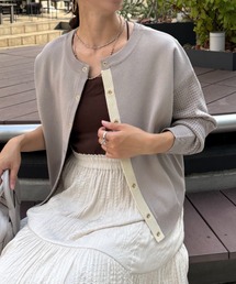 Jena espace merveilleux | 【前後2WAY仕様／ロングシーズン着れる！】ビハイ袖メッシュ2WAYカーディガン(カーディガン/ボレロ)