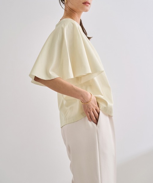 ROPE'（ロペ）の「【洗える】フレアスリーブオーバーブラウス【WEB・一部店舗限定】（シャツ/ブラウス・レディース・オフホワイト/ブラック/ワイン・FREE）」の9枚目の写真