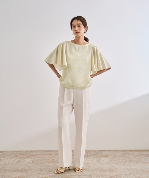 ROPE'（ロペ）の「【洗える】フレアスリーブオーバーブラウス【WEB・一部店舗限定】（シャツ/ブラウス・レディース・オフホワイト/ブラック/ワイン・FREE）」の4枚目の写真