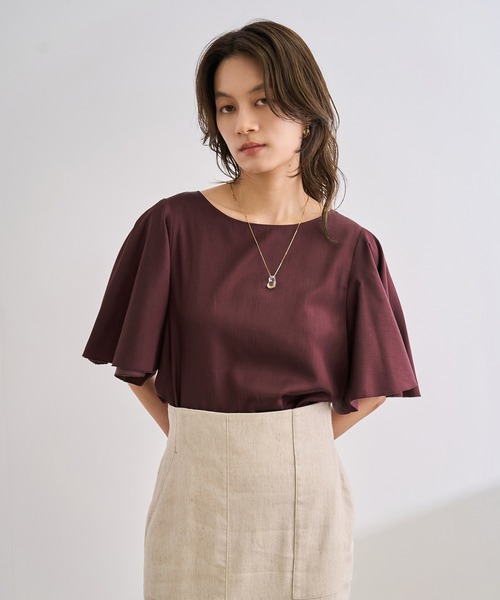 ROPE'（ロペ）の「【洗える】フレアスリーブオーバーブラウス【WEB・一部店舗限定】（シャツ/ブラウス・レディース・オフホワイト/ブラック/ワイン・FREE）」の11枚目の写真