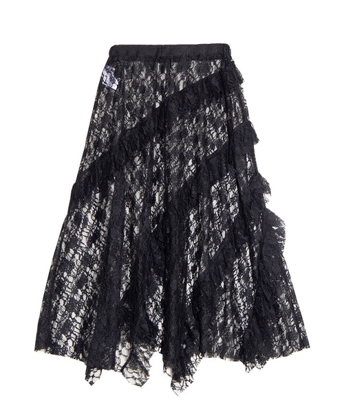 PUNYUS（プニュズ）の「レースレイヤードスカート（スカート・レディース・ブラック/ホワイト・1/2/3/4）」の8枚目の写真
