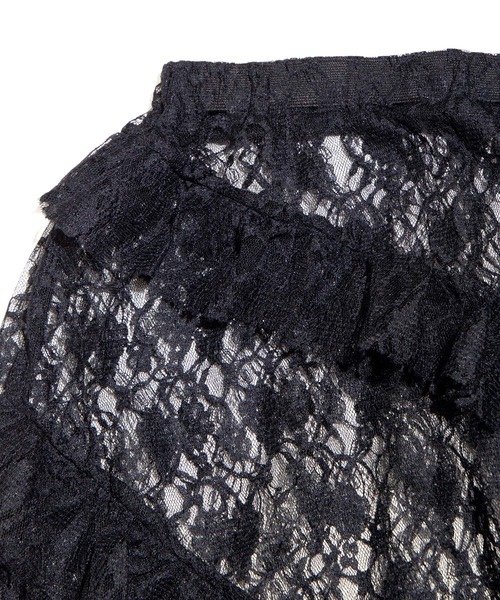PUNYUS（プニュズ）の「レースレイヤードスカート（スカート・レディース・ブラック/ホワイト・1/2/3/4）」の11枚目の写真