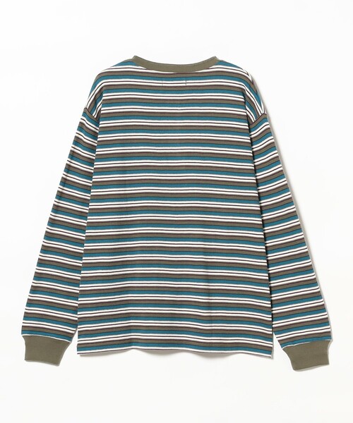 B:MING by BEAMS（ビーミングバイビームス）の「ワッフル ボーダー ヘンリーネック ロングスリーブ カットソー（Tシャツ/カットソー・メンズ・オリーブ/ネイビー・SMALL/MEDIUM/LARGE/X-LARGE）」の12枚目の写真