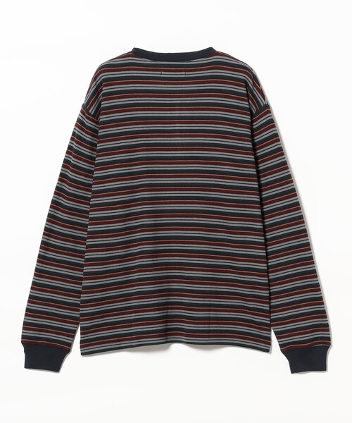 B:MING by BEAMS（ビーミングバイビームス）の「ワッフル ボーダー ヘンリーネック ロングスリーブ カットソー（Tシャツ/カットソー・メンズ・オリーブ/ネイビー・SMALL/MEDIUM/LARGE/X-LARGE）」の15枚目の写真