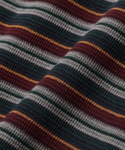 B:MING by BEAMS（ビーミングバイビームス）の「ワッフル ボーダー ヘンリーネック ロングスリーブ カットソー（Tシャツ/カットソー・メンズ・オリーブ/ネイビー・SMALL/MEDIUM/LARGE/X-LARGE）」の16枚目の写真