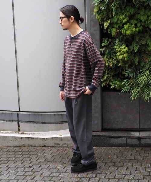 B:MING by BEAMS（ビーミングバイビームス）の「ワッフル ボーダー ヘンリーネック ロングスリーブ カットソー（Tシャツ/カットソー・メンズ・オリーブ/ネイビー・SMALL/MEDIUM/LARGE/X-LARGE）」の19枚目の写真