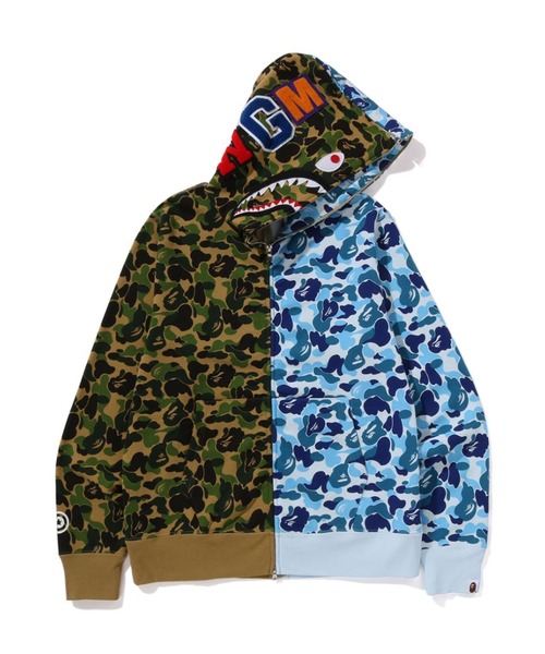 ABC camoフルジップシャークパーカー ABC CAMO CRAZY SHARK FULL ZIP HOODIE（パーカー）｜A BATHING APE