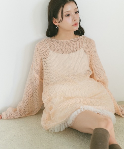 VANNIE U(ヴァニーユー)の「シアールーズニット(ニット/セーター・レディース・ピンク/モカ/アイボリー/ライトピンク/ライトブルー/ライトイエロー・FREE)」の6枚目の写真