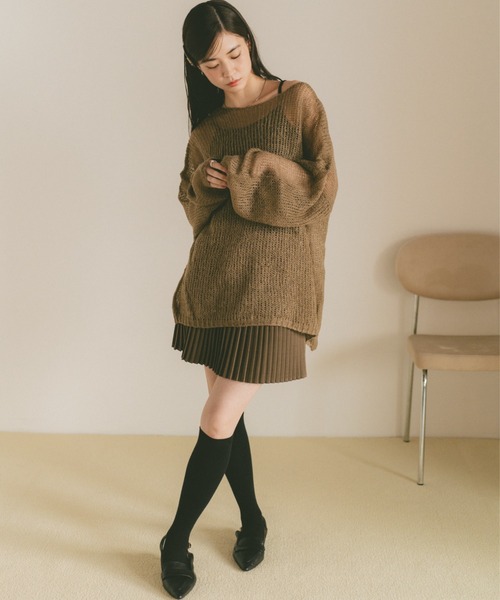 VANNIE U(ヴァニーユー)の「シアールーズニット(ニット/セーター・レディース・ピンク/モカ/アイボリー/ライトピンク/ライトブルー/ライトイエロー・FREE)」の22枚目の写真