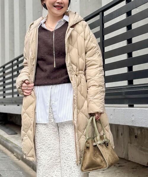 TAION/タイオン】別注ミドル丈Aラインフードダウン（ダウンジャケット