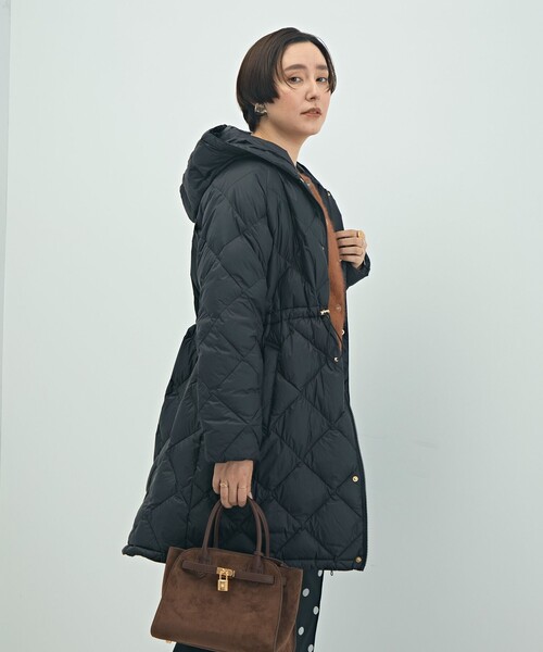 新作【TAION/タイオン】別注ミドル丈Aラインフードダウン【完売品】 ノーリーズ NOLLEY'S ＜TAION別注＞ミドル丈Aラインフードダウン