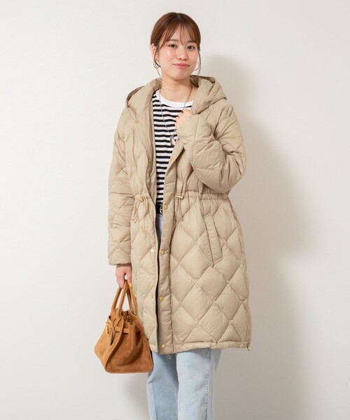 TAION/タイオン】別注ミドル丈Aラインフードダウン（ダウンジャケット