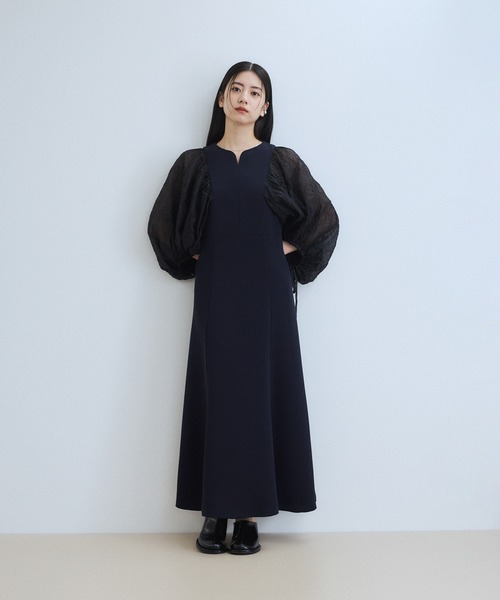 ADAM ET ROPE'（アダムエロペ）の「シアースリーブコンビドレス（ドレス・レディース・ブラック系その他2/ブラック/ブルー系その他・38/36）」の7枚目の写真