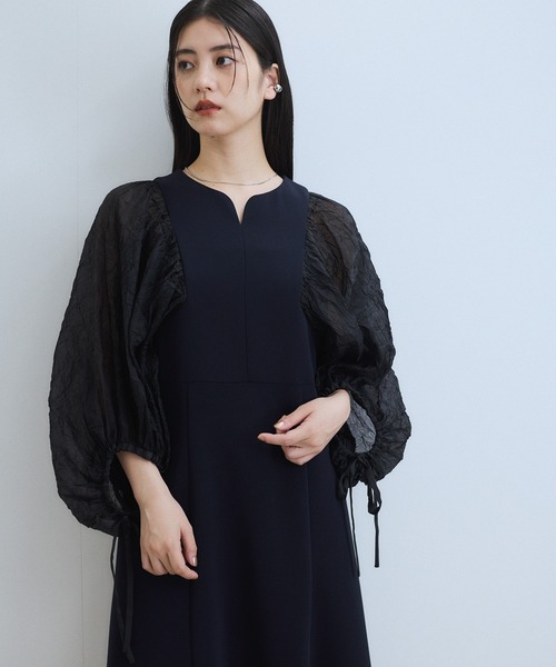 ADAM ET ROPÉ FEMME シアースリーブコンビドレス ADAM ET ROPÉ FEMME(アダム エ ロペ ファム) / 【WEB限定
