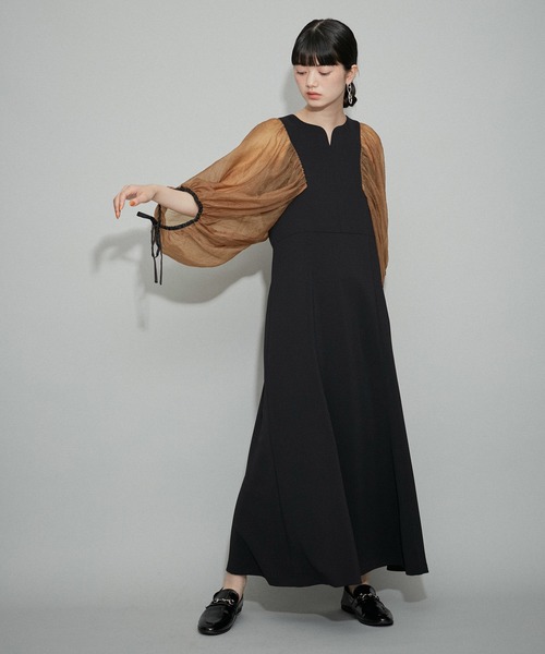 ADAM ET ROPE' WEB限定・オケージョン】シアースリーブコンビドレス ADAM ET ROPE'｜【WEB限定】・【オケージョン】シアースリーブ