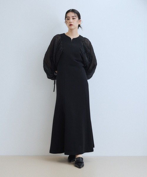 ADAM ET ROPE' 【WEB限定】シアースリーブコンビドレス ADAM ET ROPE' ドレス シアースリーブコンビドレス : ZOZOTOWN