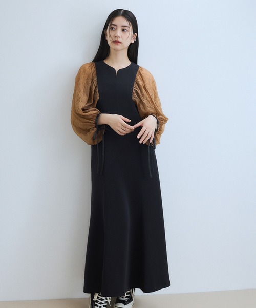 WEB限定】・【オケージョン】シアースリーブコンビドレス