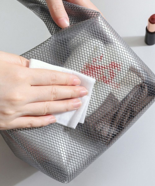 Pochi Pouch(ポチポーチ)の「Pochi Pouch/【3サイズ展開】メッシュ&クリア 防水 ドライ バッグ(エコバッグ/サブバッグ・レディース・グレー/ホワイト・SMALL/MEDIUM/LARGE)」の11枚目の写真