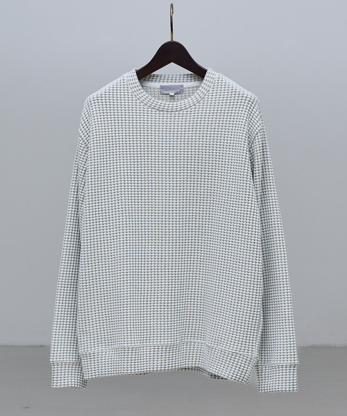 ABAHOUSE GRAY（アバハウスグレイ）の「【立体ビッグワッフル】 長袖Tシャツ（Tシャツ/カットソー・メンズ・ブラック/ホワイト/グレイッシュベージュ/グレイッシュブルー・46/48）」の6枚目の写真