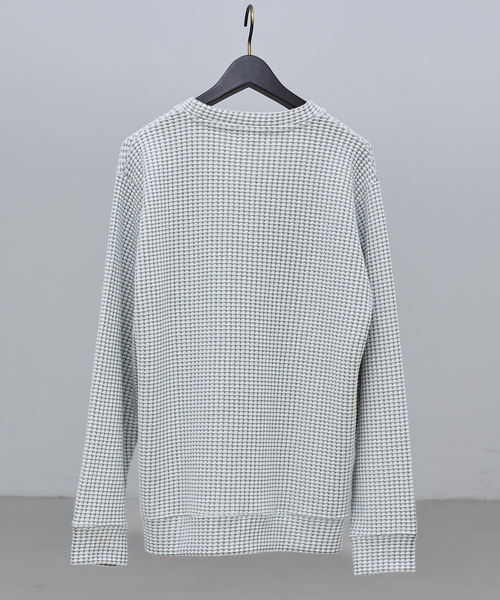 ABAHOUSE GRAY（アバハウスグレイ）の「【立体ビッグワッフル】 長袖Tシャツ（Tシャツ/カットソー・メンズ・ブラック/ホワイト/グレイッシュベージュ/グレイッシュブルー・46/48）」の7枚目の写真