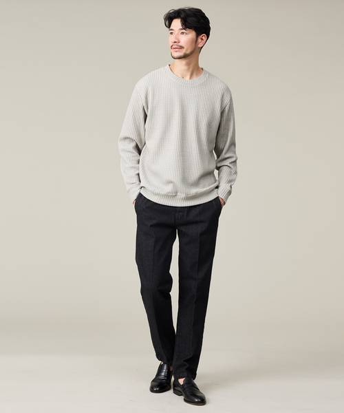 ABAHOUSE GRAY（アバハウスグレイ）の「【立体ビッグワッフル】 長袖Tシャツ（Tシャツ/カットソー・メンズ・ブラック/ホワイト/グレイッシュベージュ/グレイッシュブルー・46/48）」の14枚目の写真