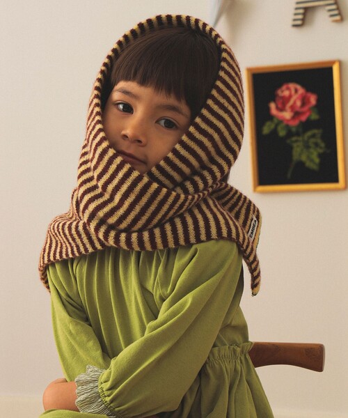 TEMBEA（テンベア）の「【別注】TEMBEA / キッズ マフラー 2025（マフラー・キッズ・イエロー系その他4/グレー/ベージュ・ONE SIZE）」の4枚目の写真