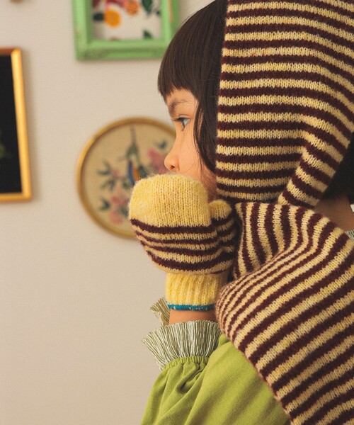 TEMBEA（テンベア）の「【別注】TEMBEA / キッズ マフラー 2025（マフラー・キッズ・イエロー系その他4/グレー/ベージュ・ONE SIZE）」の5枚目の写真