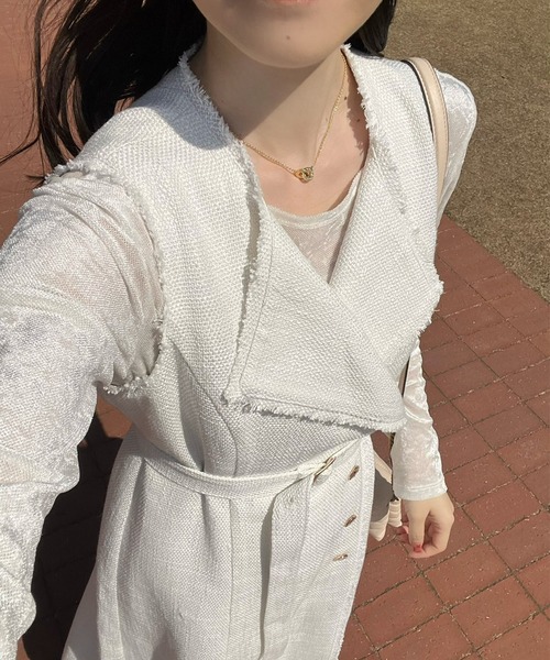 Cherie chuu(シェリーチュウ)の「【megumi企画】ノースリロングジレワンピ/Cherie chuu(ワンピース・レディース・アイボリー/ベージュ/グレー・SMALL/MEDIUM)」の13枚目の写真