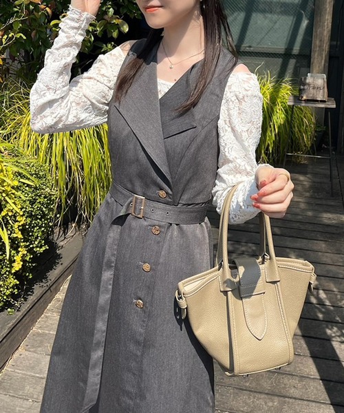 Cherie chuu(シェリーチュウ)の「【megumi企画】ノースリロングジレワンピ/Cherie chuu(ワンピース・レディース・アイボリー/ベージュ/グレー・SMALL/MEDIUM)」の20枚目の写真