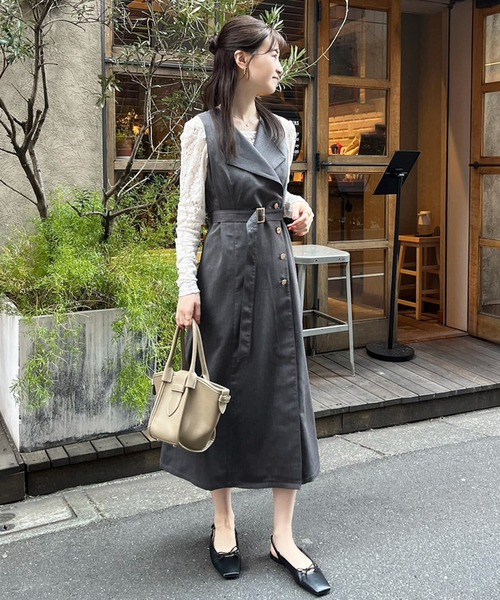 Cherie chuu(シェリーチュウ)の「【megumi企画】ノースリロングジレワンピ/Cherie chuu(ワンピース・レディース・アイボリー/ベージュ/グレー・SMALL/MEDIUM)」の16枚目の写真