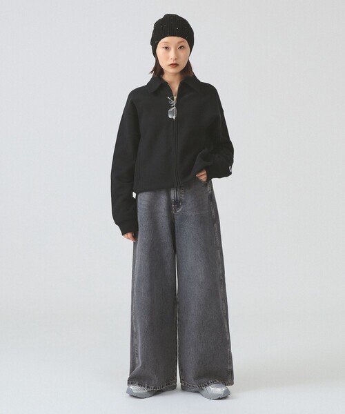 Ray BEAMS（レイビームス）の「【別注】Champion / ジップ スウェット（スウェット・レディース・ブラック/ブルー系その他/バーガンディー・MEDIUM）」の4枚目の写真