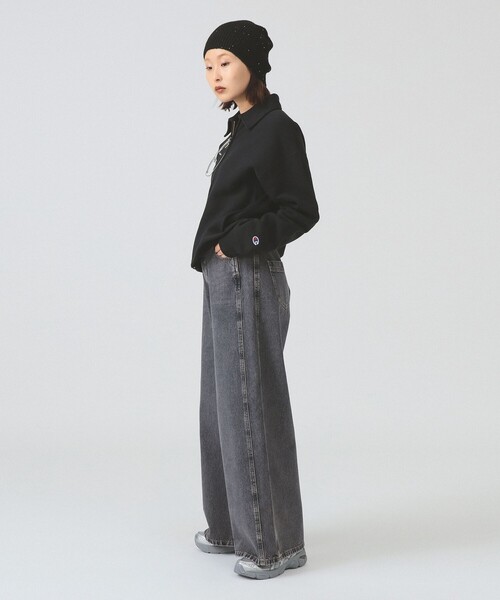 Ray BEAMS（レイビームス）の「【別注】Champion / ジップ スウェット（スウェット・レディース・ブラック/ブルー系その他/バーガンディー・MEDIUM）」の5枚目の写真