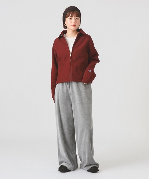 Ray BEAMS（レイビームス）の「【別注】Champion / ジップ スウェット（スウェット・レディース・ブラック/ブルー系その他/バーガンディー・MEDIUM）」の8枚目の写真