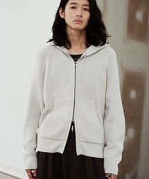 WYM LIDNM | AZE KNIT CROPPED HOODIE(ニット/セーター)