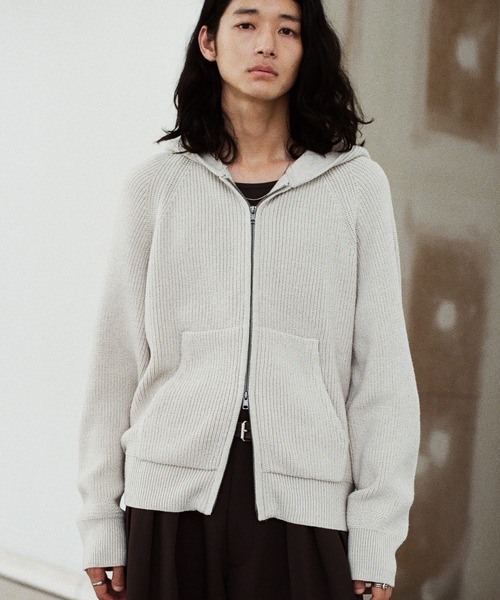AZE KNIT CROPPED HOODIE（ニット/セーター）｜WYM LIDNM（ウィム バイ