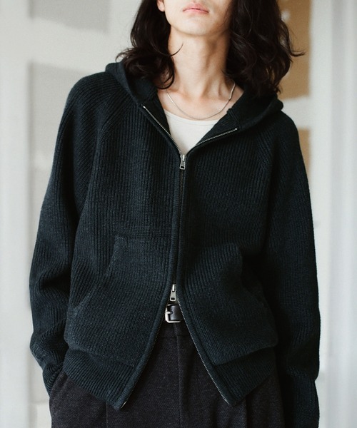 WYM LIDNM(EB oC h)AZE KNIT CROPPED HOODIE(jbg/Z[^[)