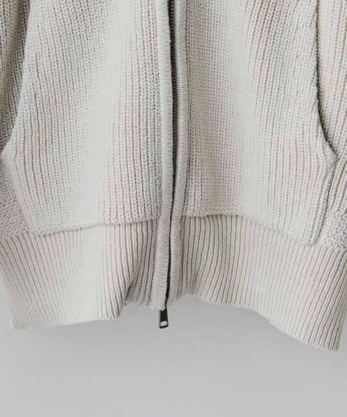 WYM LIDNM（ウィム バイ リドム）の「AZE KNIT CROPPED HOODIE（ニット/セーター・メンズ・杢グレー/オフホワイト/グレー系/チャコール・S/M/L）」の9枚目の写真