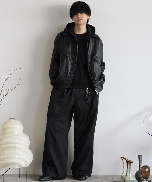 WYM LIDNM（ウィム バイ リドム）の「AZE KNIT CROPPED HOODIE（ニット/セーター・メンズ・杢グレー/オフホワイト/グレー系/チャコール・S/M/L）」の12枚目の写真