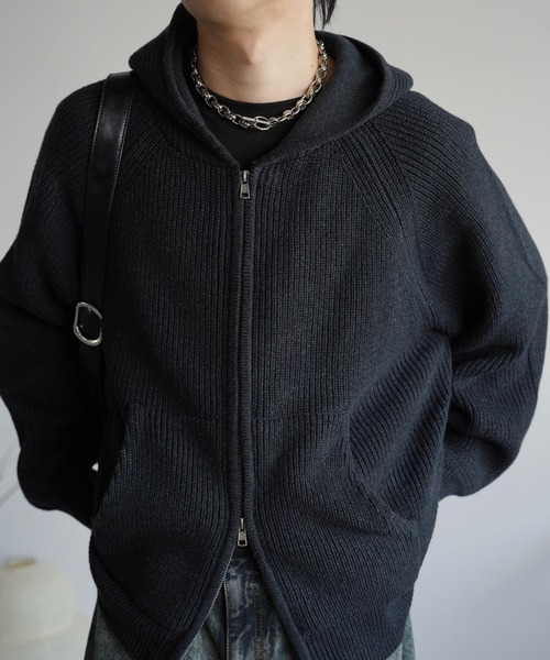 AZE KNIT CROPPED HOODIE（ニット/セーター）｜WYM LIDNM（ウィム バイ