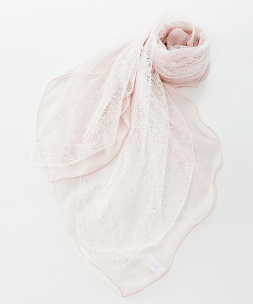 AIMER(エメ)の「ラメレース×シフォンストール(ストール/ショール・レディース・アイボリー/ブラック/ピンク/ベージュ/シルバー/ライトグレー・フリ-)」の5枚目の写真