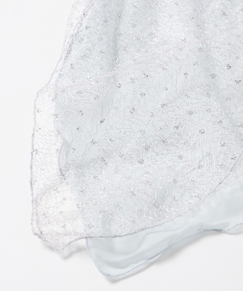 AIMER(エメ)の「ラメレース×シフォンストール(ストール/ショール・レディース・アイボリー/ブラック/ピンク/ベージュ/シルバー/ライトグレー・フリ-)」の10枚目の写真